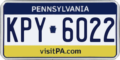 PA license plate KPY6022