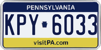 PA license plate KPY6033