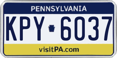 PA license plate KPY6037