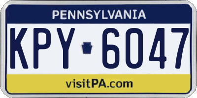 PA license plate KPY6047