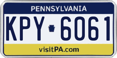 PA license plate KPY6061
