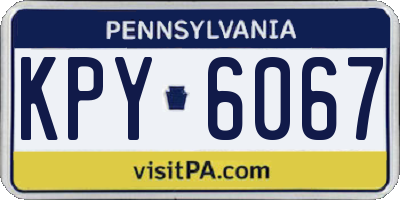 PA license plate KPY6067