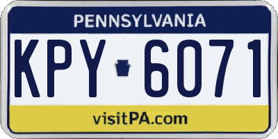 PA license plate KPY6071