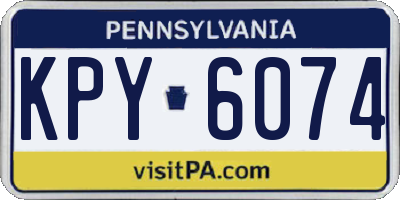 PA license plate KPY6074