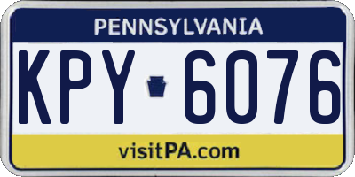 PA license plate KPY6076