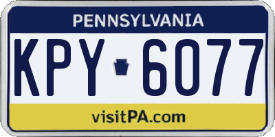 PA license plate KPY6077