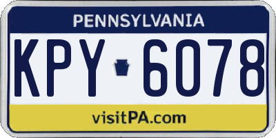 PA license plate KPY6078
