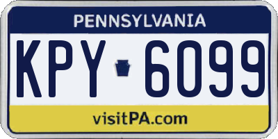PA license plate KPY6099