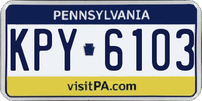 PA license plate KPY6103