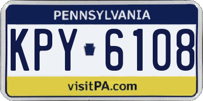 PA license plate KPY6108