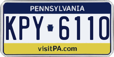 PA license plate KPY6110