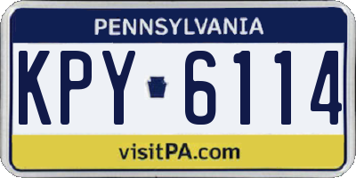 PA license plate KPY6114