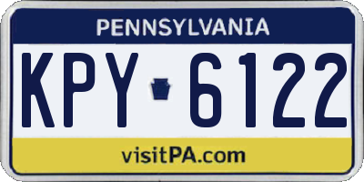 PA license plate KPY6122