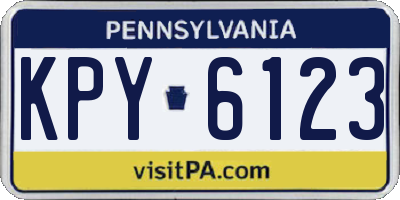 PA license plate KPY6123