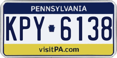 PA license plate KPY6138
