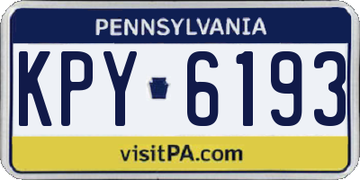 PA license plate KPY6193