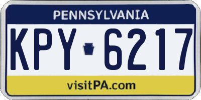 PA license plate KPY6217