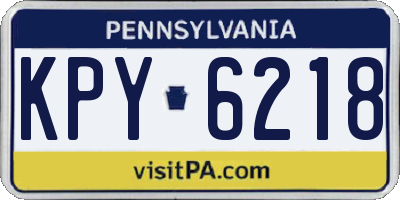PA license plate KPY6218