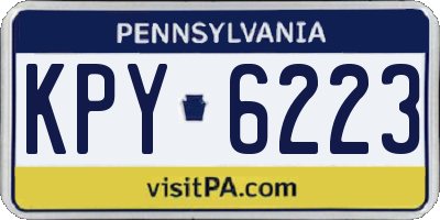 PA license plate KPY6223