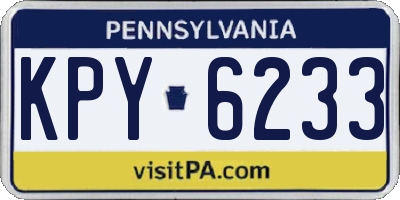 PA license plate KPY6233