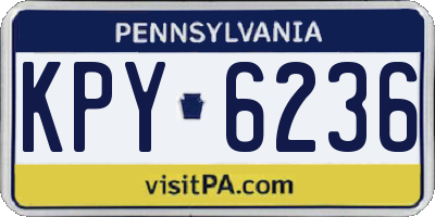 PA license plate KPY6236