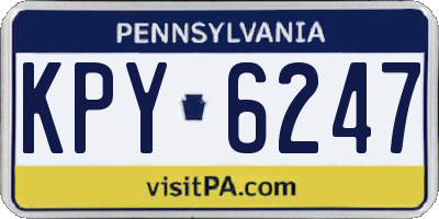 PA license plate KPY6247