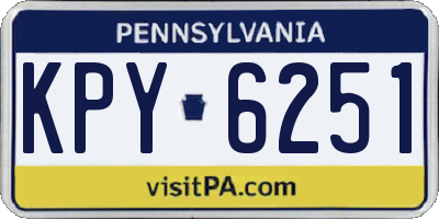 PA license plate KPY6251