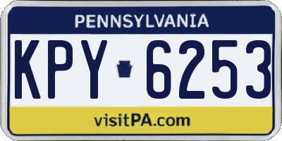 PA license plate KPY6253
