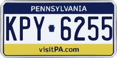 PA license plate KPY6255