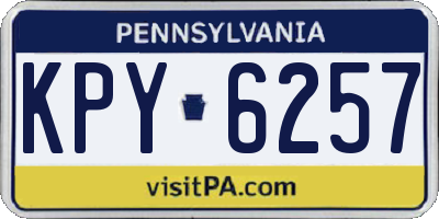 PA license plate KPY6257