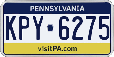 PA license plate KPY6275