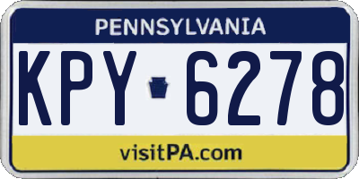 PA license plate KPY6278