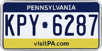 PA license plate KPY6287