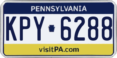 PA license plate KPY6288
