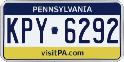 PA license plate KPY6292