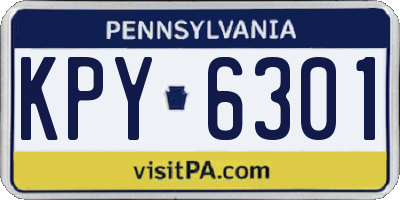 PA license plate KPY6301