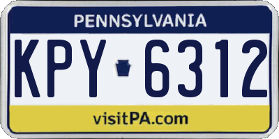 PA license plate KPY6312