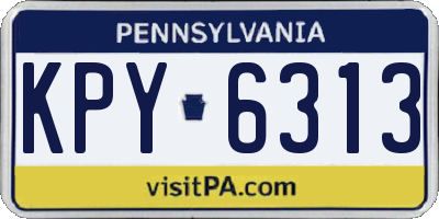 PA license plate KPY6313
