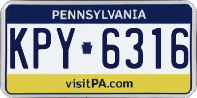 PA license plate KPY6316