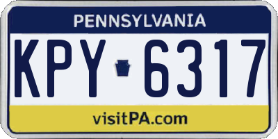 PA license plate KPY6317