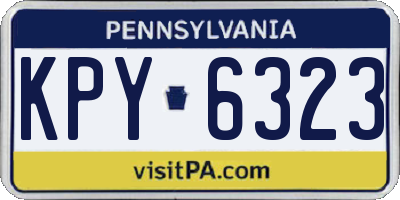 PA license plate KPY6323