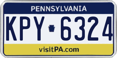 PA license plate KPY6324