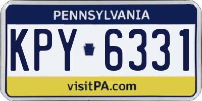 PA license plate KPY6331
