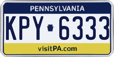 PA license plate KPY6333