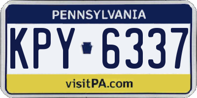 PA license plate KPY6337