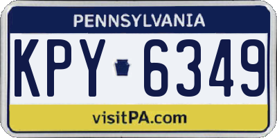 PA license plate KPY6349