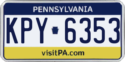 PA license plate KPY6353