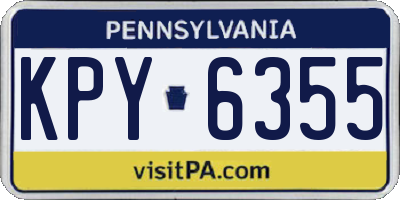 PA license plate KPY6355