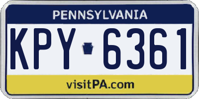 PA license plate KPY6361