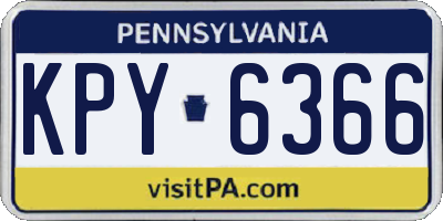PA license plate KPY6366